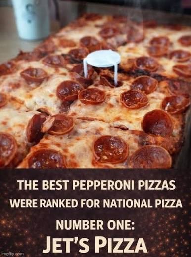 Jet's Pizza pepperoni pizza